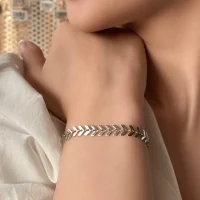 دستبند گندمی استیل طلایی و سیلور