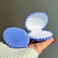 جعبه صدف آبی مخملی