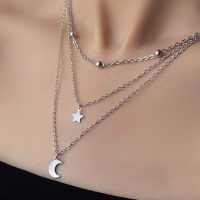 گردنبند سه لاین ماه و ستاره