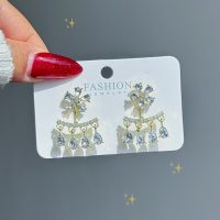 گوشواره 2 حالته گل با آویز