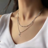 گردنبند دو لاین ماه (استیل)