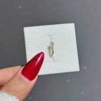 پیرسینگ فیک بینی نگین طلایی و سفید