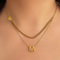 گردنبند دو لاین حروف (استیل)