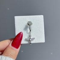 پیرسینگ فیک ناف فرشته نگین دار