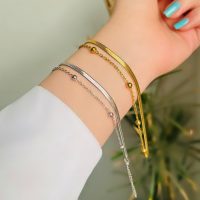 دستبند دولاین ماری و توپی استیل