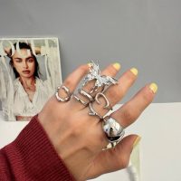 پک انگشتر پروانه 7 تایی طلایی و نقره ای