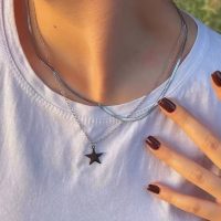گردنبند دولاین ستاره سیلور استیل