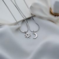 گردنبند ست ماه و خورشید استیل
