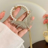 کلیپس مو گوجه ای بال فرشته نگین دار
