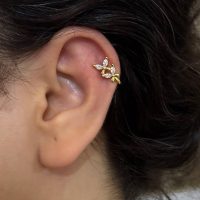 پیرسینگ فیک گوش پروانه طلایی و نقره ای