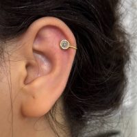 پیرسینگ فیک گوش نگین طلایی و نقره ای