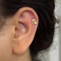 پیرسینگ فیک گوش قلب طلایی و سیلور