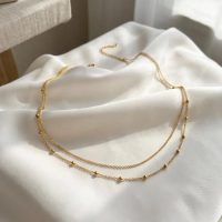 زنجیر کمر دولاین ظریف طلایی و سفید
