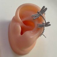 ایرکاف دو تکه سنجاقک و گل نقره ای