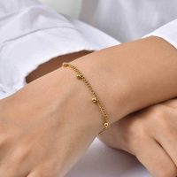 دستبند کارتیر توپی طلایی و نقره ای