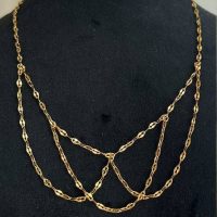 گردنبند شرابه ای طلایی و نقره ای