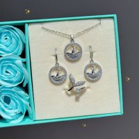 ست دم وال جذاب جواهری نقره ای