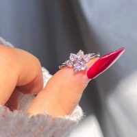 انگشتر پنجه گربه صورتی جواهری