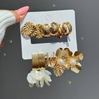 پک گوشواره ترند و جذاب شش جفتی طلایی